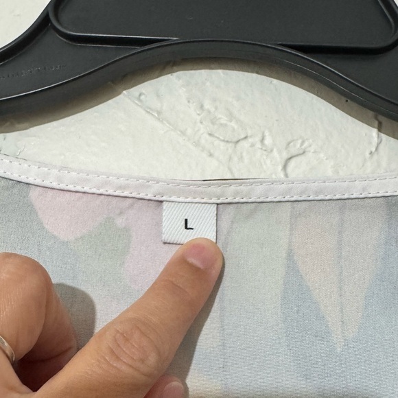 Women's Floral Multicolor V Neck Tiered Bell Sleeves Tunic Dress Sz Large - Picture 6 of 6